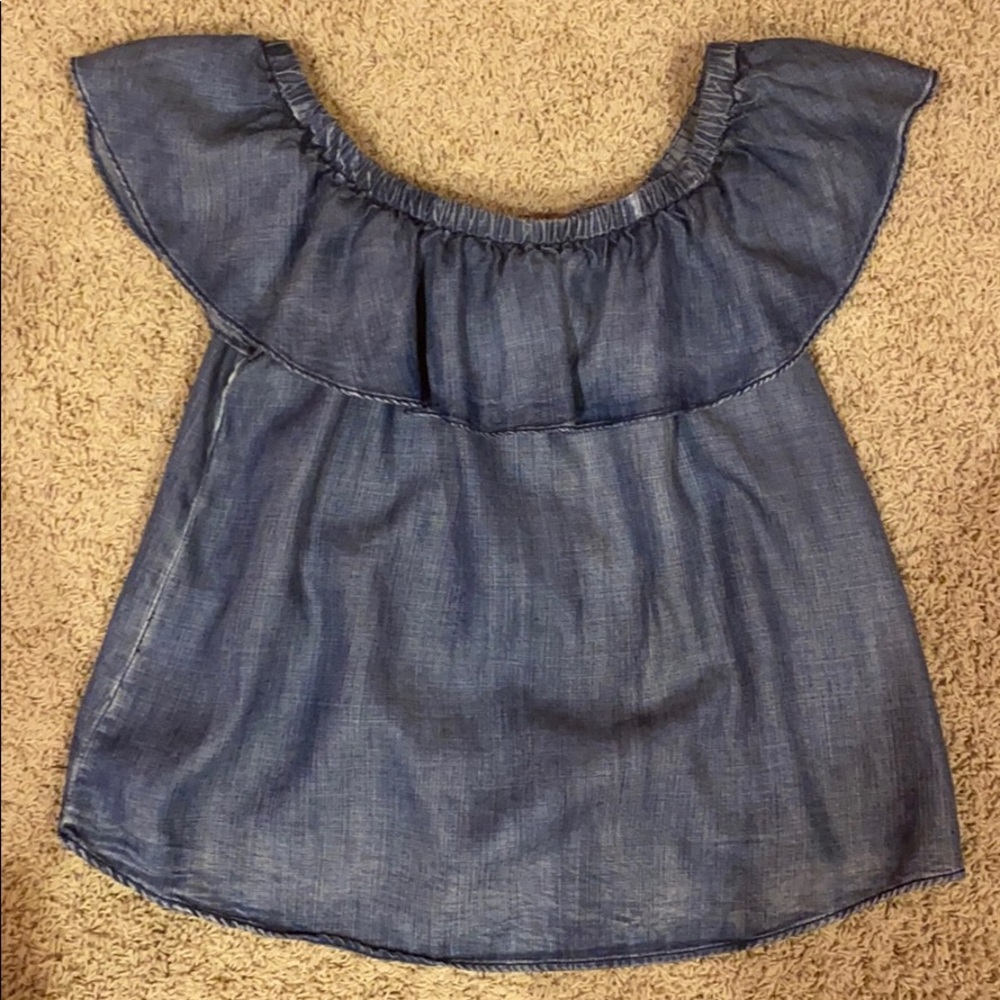 Off the shoulder denim top